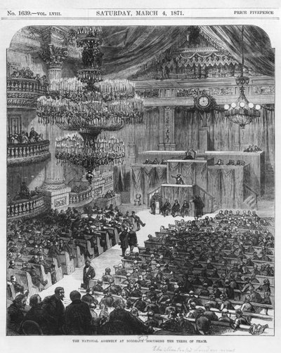 The National Assembly at Bordeaux Discussing the Terms of Peace, 4th March 1871 by English School